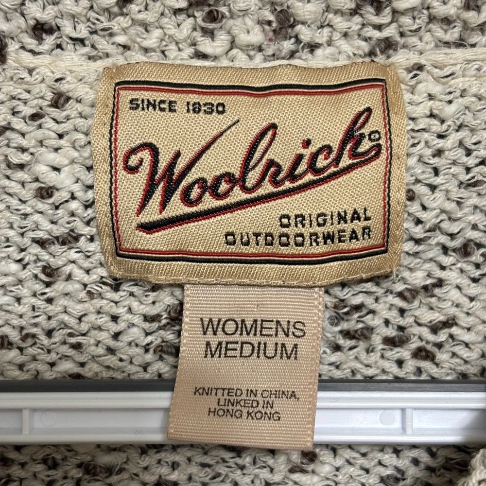 Vintage Woolrich Silk Blend Cardigan M Textured Knit Button Front Cottagecore